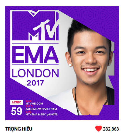 tin tức nhạc,nhạc Việt,MTV EMA 2017,EMA 2017,kết quả bình chọn MTV EMA 2017